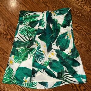 Boston Proper Green Floral Skirt
